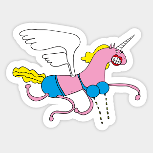 FLYING LADY UNICORN, WITH LASER MAMMORY CANNONS Sticker